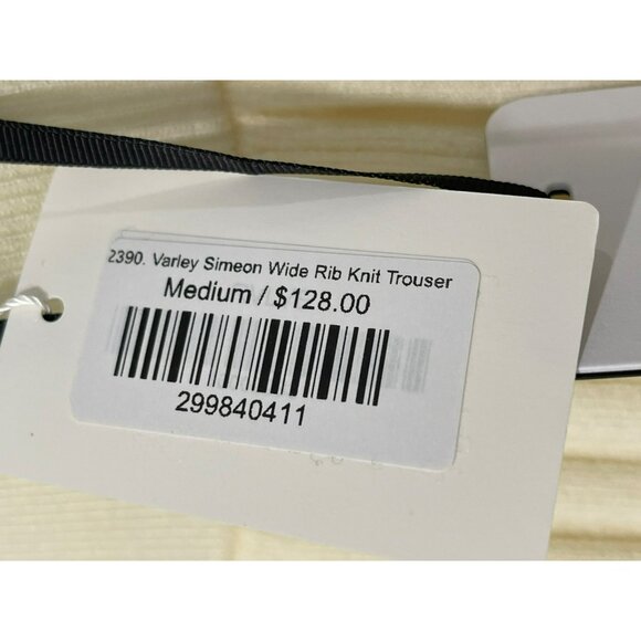 New Varley Wide Leg Rib Knit Pull On Jogger Pants Travel Medium - Picture 7 of 9